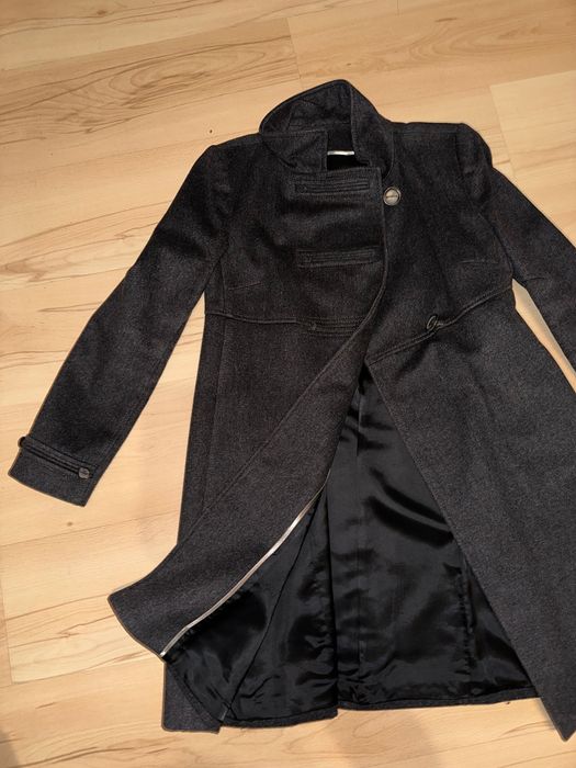 Zara woman płaszcz wełna szary