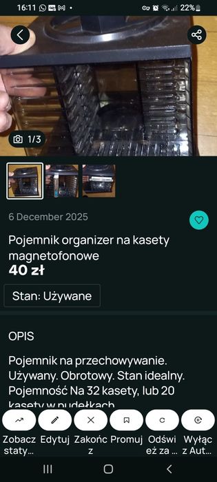 Organizer na kasety dla Radka