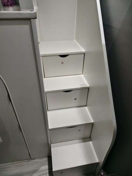 Łóżko domek antresola dla dziecka led biurko piętrowe łóżeczko