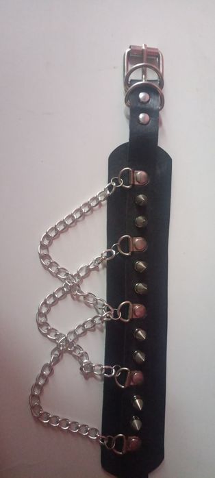 Czarna obroża / choker z łańcuszkami – styl gothic/punk