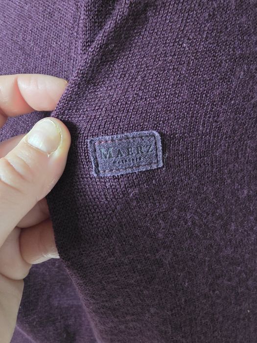 Piękny bordowy męski sweter z dekoltem V Maerz Muenchen rozmiar 52