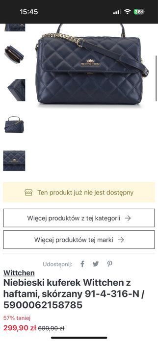 Wittchen pikowany kuferek na lancuszku lancuchu skora skorzany