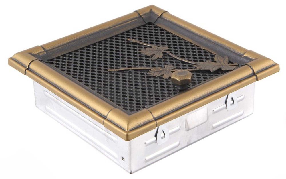 Kratka wentylacyjna z żaluzją PARKANEX Retro złota patyna 16x16