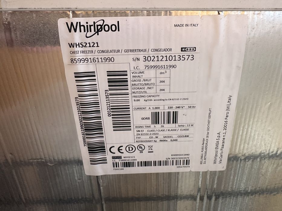 Zamrażarka skrzyniowa Whirpool WHS2121