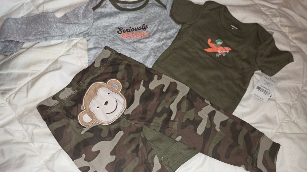 Детская одежда комплект тройка Carter's на мальчика, есть 18м.и на 24м