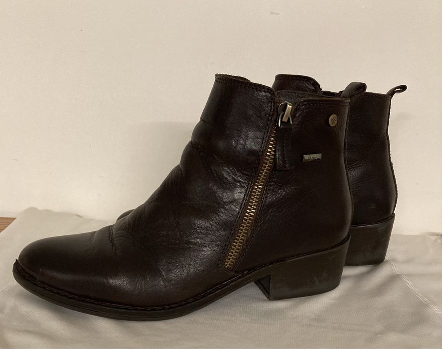 Botas Pele Castanhas Fecho 37