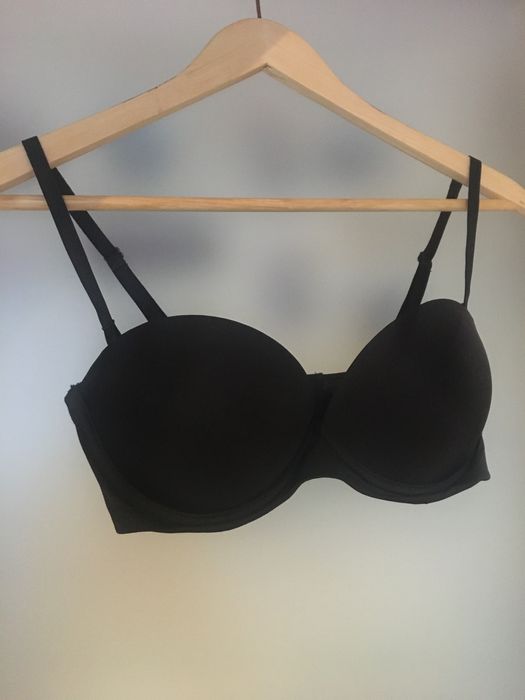H&M czarny stanik 75C bez lub z ramiączkami