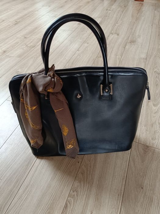 Skórzana torebka elegancka A4, laptop