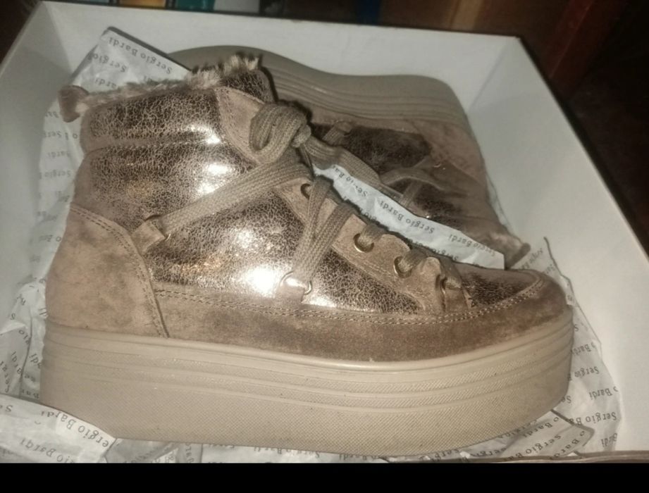 Czekoladowe botki ocieplane Sergio bardi