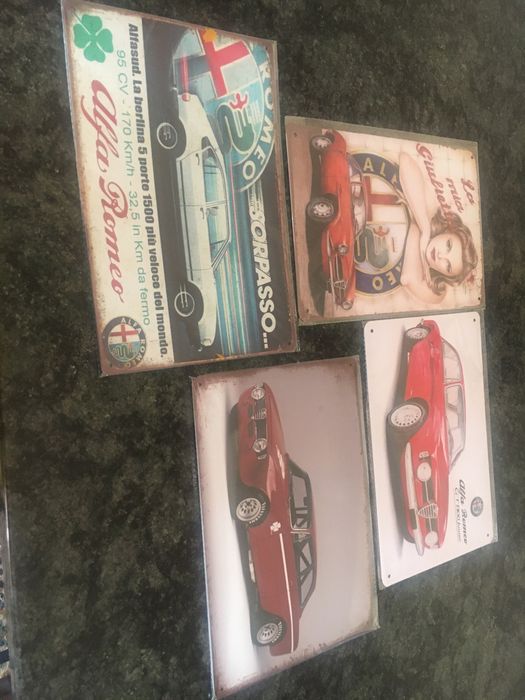 Placas  Retro da Alfa Romeo, 30 x 20 cm ainda embaladas