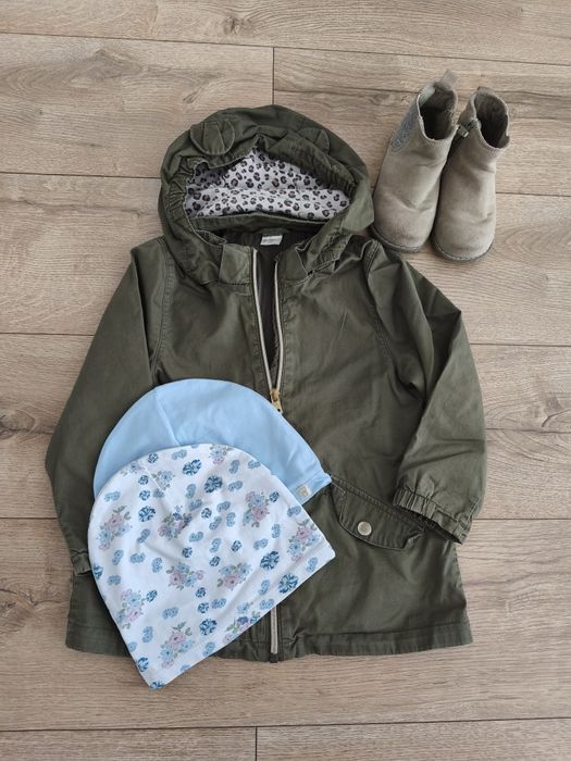 Kurtka H&M + botki + czapki