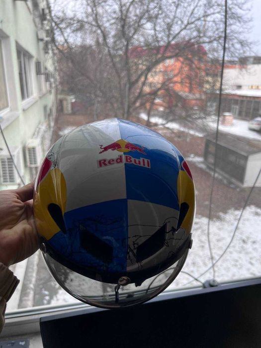 Шолом Red Bull, аерошолом, візори в подарунок.Захист голови новий стан