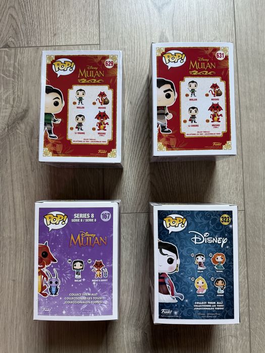 4 Figurki Funko POP Disney Mulan Mushu&Cricket