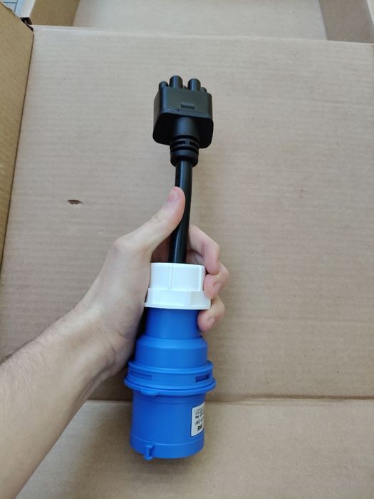 АКЦІЙНА ЦІНА‼️Хвіст адаптер 32А Синій Тесла GEN 2 adapter Tesla 16a перехідник оригінальна Тесла зарядка GEN 2/3 Америка