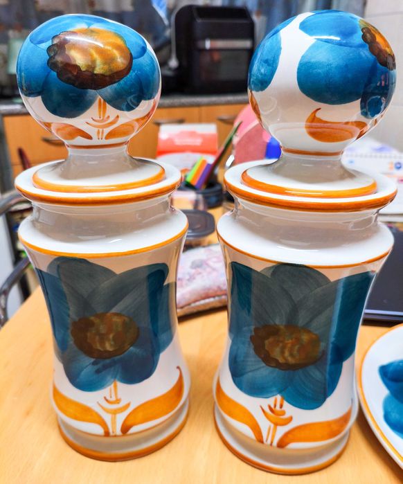 Fruteira e 2 potes da Olaria de Alcobaça OAL