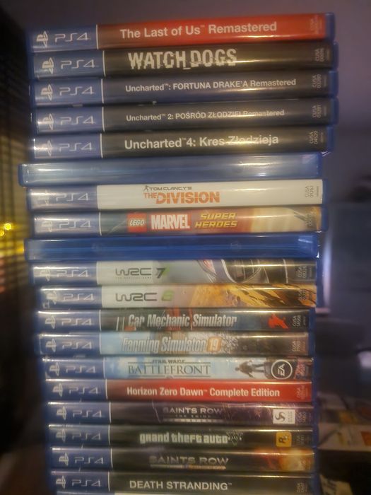 Gry na konsolę PS4 GTA TLOU WRC Uncharted Car Mechanic Horizon Zero...