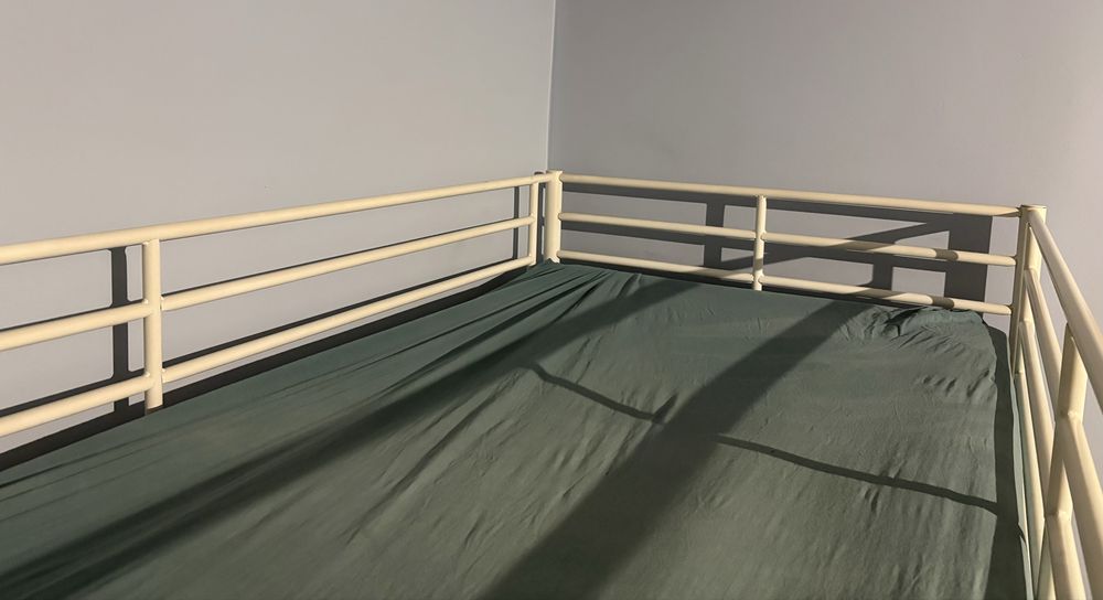 Łóżko piętrowe 90x200 biale rama ikea