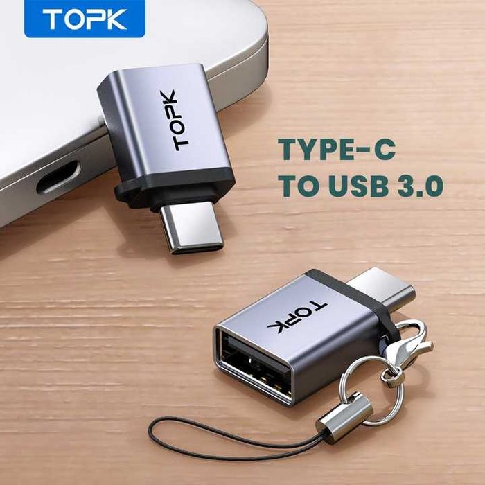 Adapter Przejściówka USB 3.0 - USB typ C OTG TOPK USB - USB C