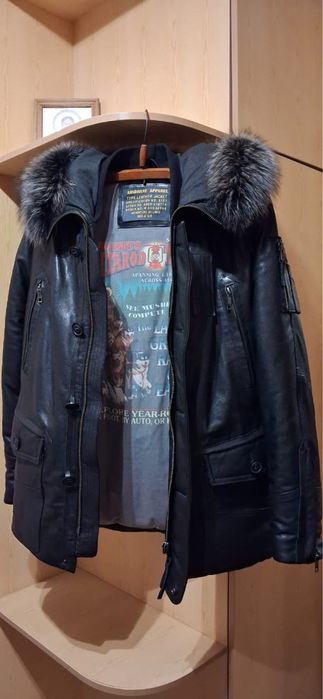 Куртка кожаная аляска