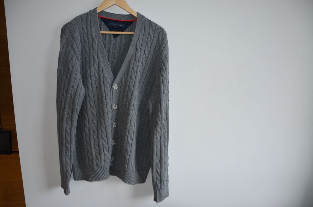 sweter kardigan Tommy Hilfiger r. XL szary pulower