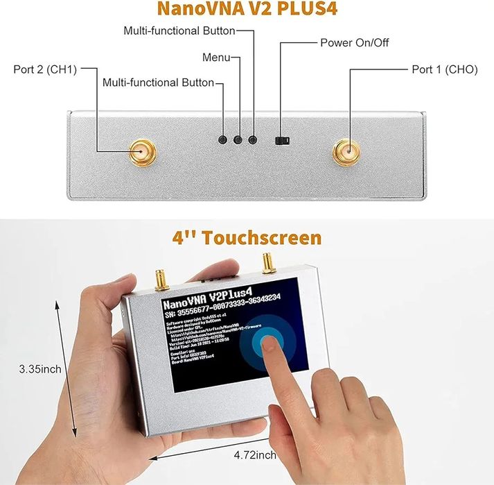 Nanovna v2 plus4 анализатор векторный анализатор антенный 50khz-4ghz