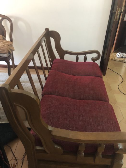 Sofa cama vermelho 3 lugares