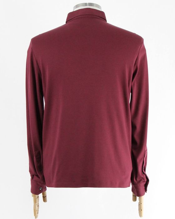CHARLES TYRWHITT чоловіче поло бургунді з довгим рукавом. Оригінал. М
