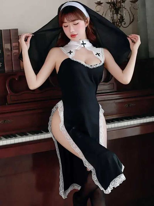 Эротический ролевой костюм Монашка Сексуальный костюм для ролевых игр