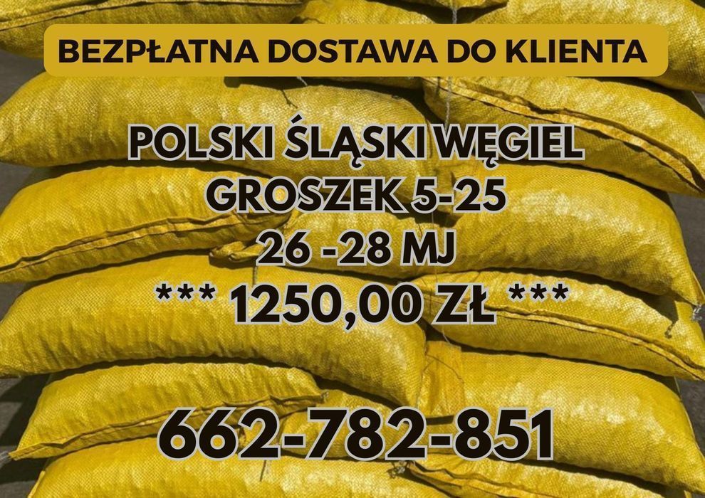 POLSKI WĘGIEL : GROSZEK 5-25, 26-28MJ - Transport Gratis !!!