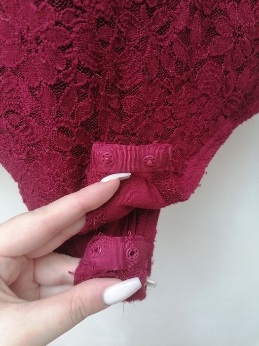 Body Rendado Bordeaux