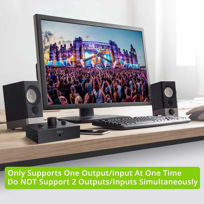 LiNKFOR 2 porty Audio Switch 3.5mm Stereo Audio Selector Box z kablem