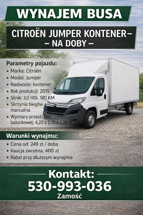 Wynajem busa -->KONTENER< --