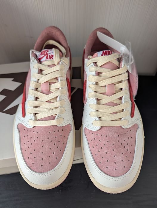 Ексклюзив  Nike Air Jordan 1 Low Travis Scott Pink / Трендові кросівки