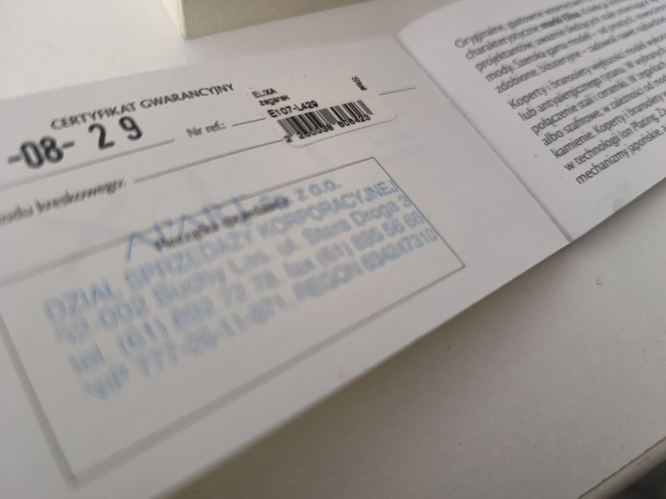 Zegarek damski Elixa E107 nowy z Aparatu!
