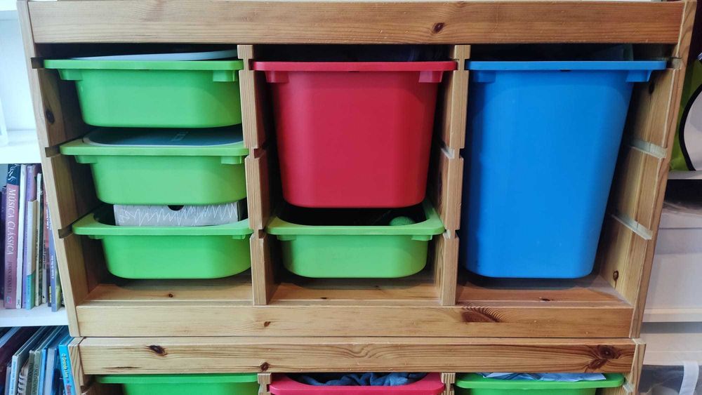 2 Módulos arrumos madeira pinho maciço