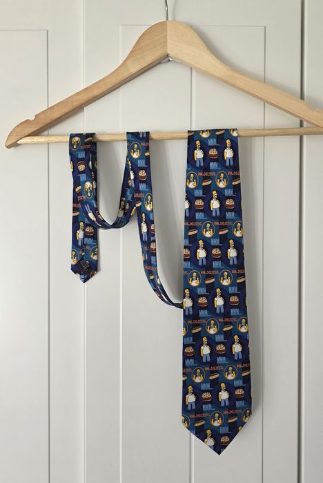 New silk tie vintage retro The Simpsons Cartoon funny krawat jedwab