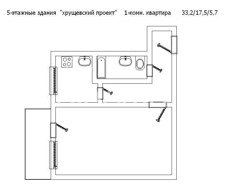 Предлагается 1- комн. на среднем этаже