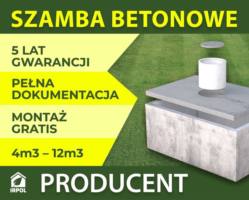 Szamba Betonowe 10m3 i inne Zbiorniki na Deszczówkę, SZAMBO z Atestem