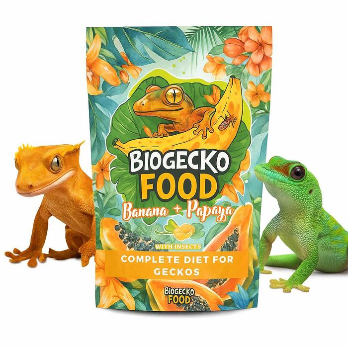BioGecko Food Pokarm dla gekonów orzęsionych BANAN PAPAJA OWADY 100g