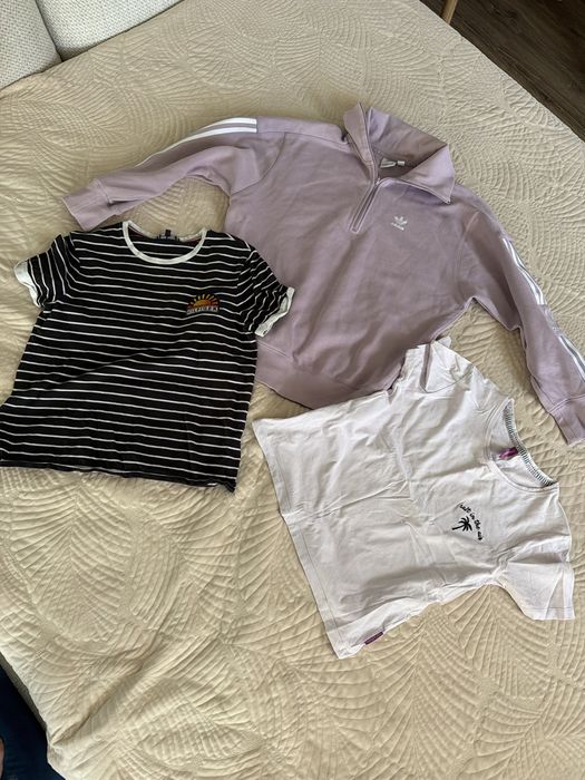 Bluza Adidas rozm.34 , t-shirt Hilfiger XS i t-shirt Coalition S