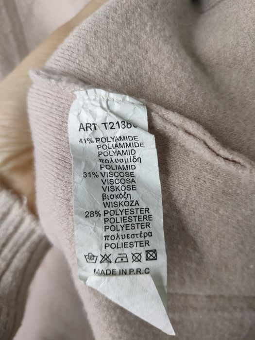 Sweter pudrowy róż uniwersalny gruby ciepły