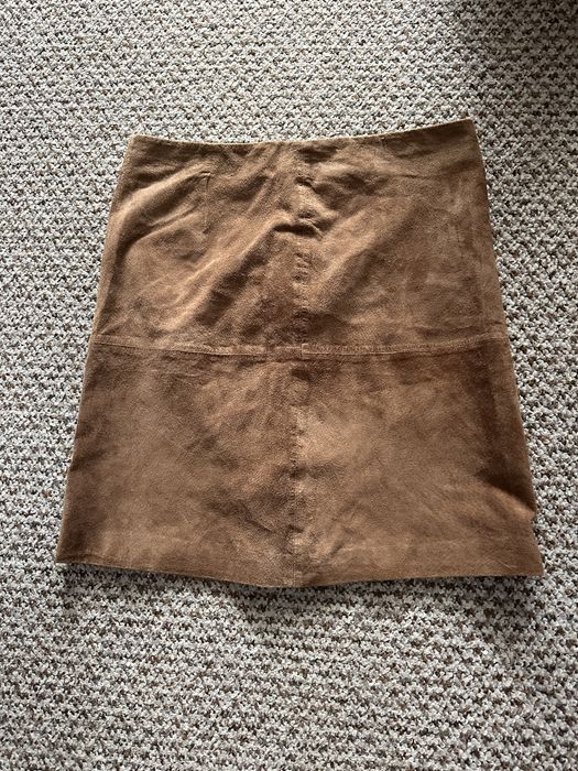 Замшева коричнева спідниця