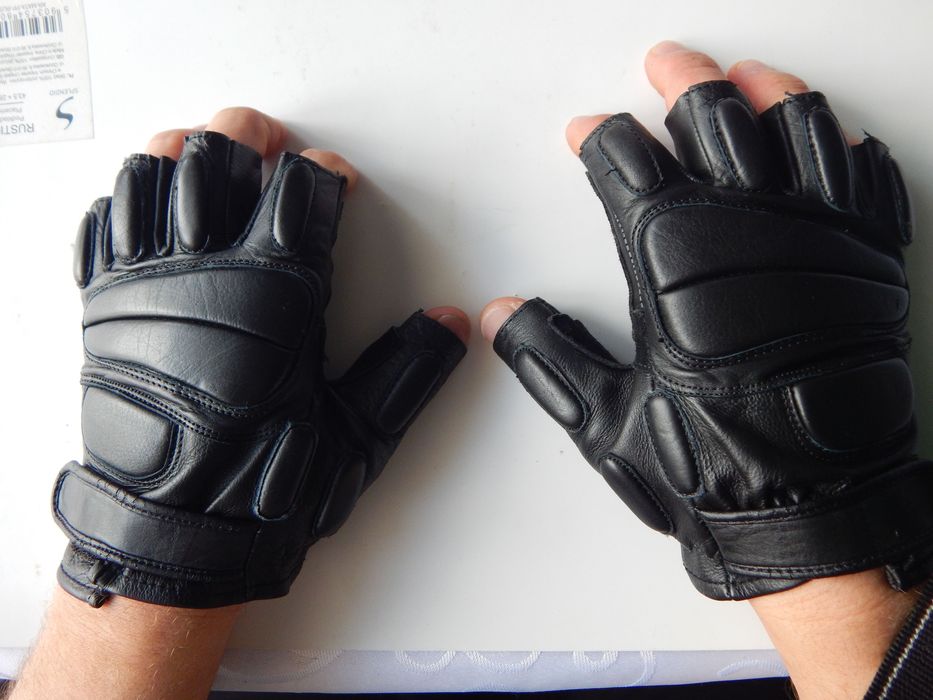 Rękawice taktyczne bezpalcowe skórzane rozmiar M