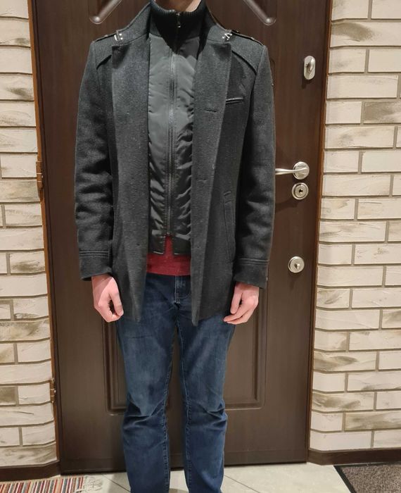 Kurtka męska, krótki płaszcz Lavard wełna z kaszmirem 48 /176