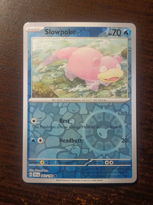 REVERSE HOLO Slowpoke 042/198 Karta POKEMON TCG S&V Base set