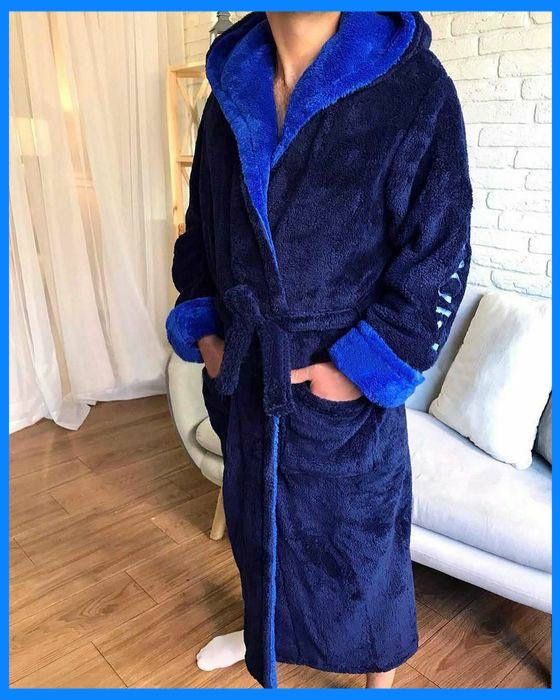 Топ 2025 чоловічий домашній махровий халат теплий пижама, мужской зима