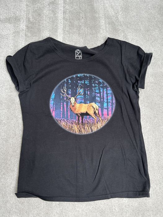 Czarna koszulka t-shirt Guslavia słowiański nadruk rozm M