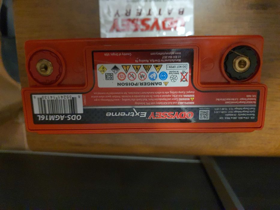 Акумулятор Odyssey Extreme AGM2 TTPL ODS-AGM16L 12V 16Ah PC680