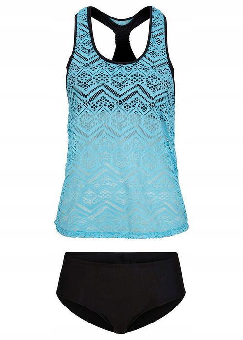 B.P.C tankini ażurowe czarno-niebieskie ^42