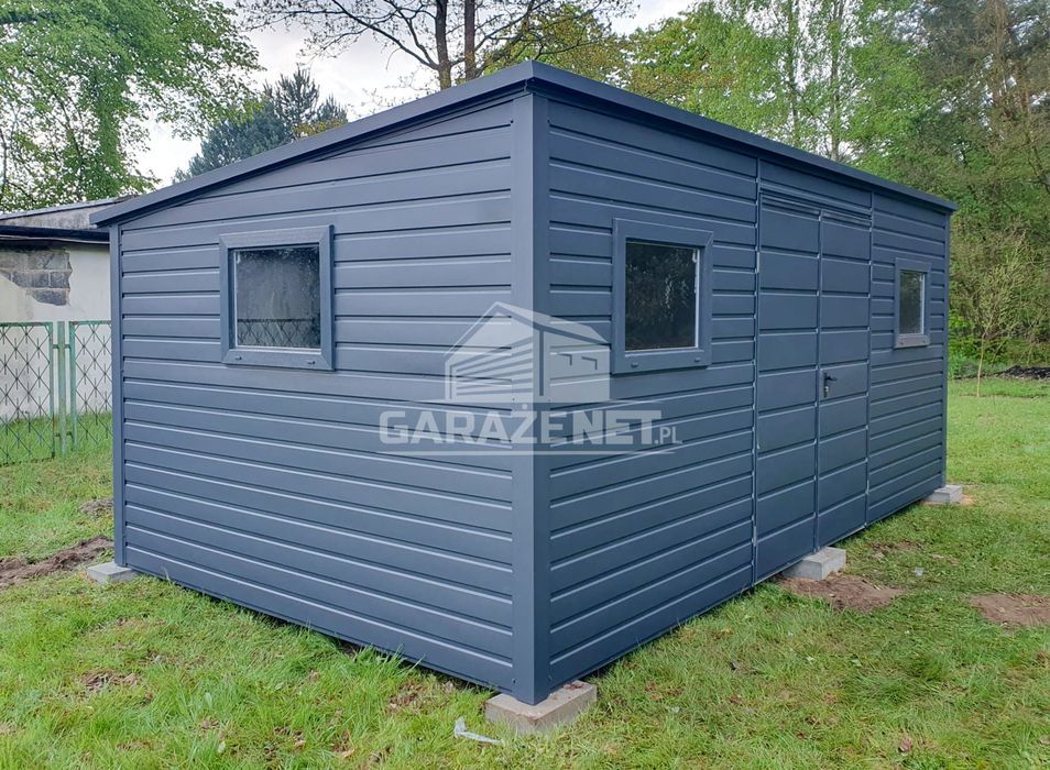 SCHOWEK DOMEK OGRODOWY 6X2,5M Antracyt Dach Spad W Tył Gb444